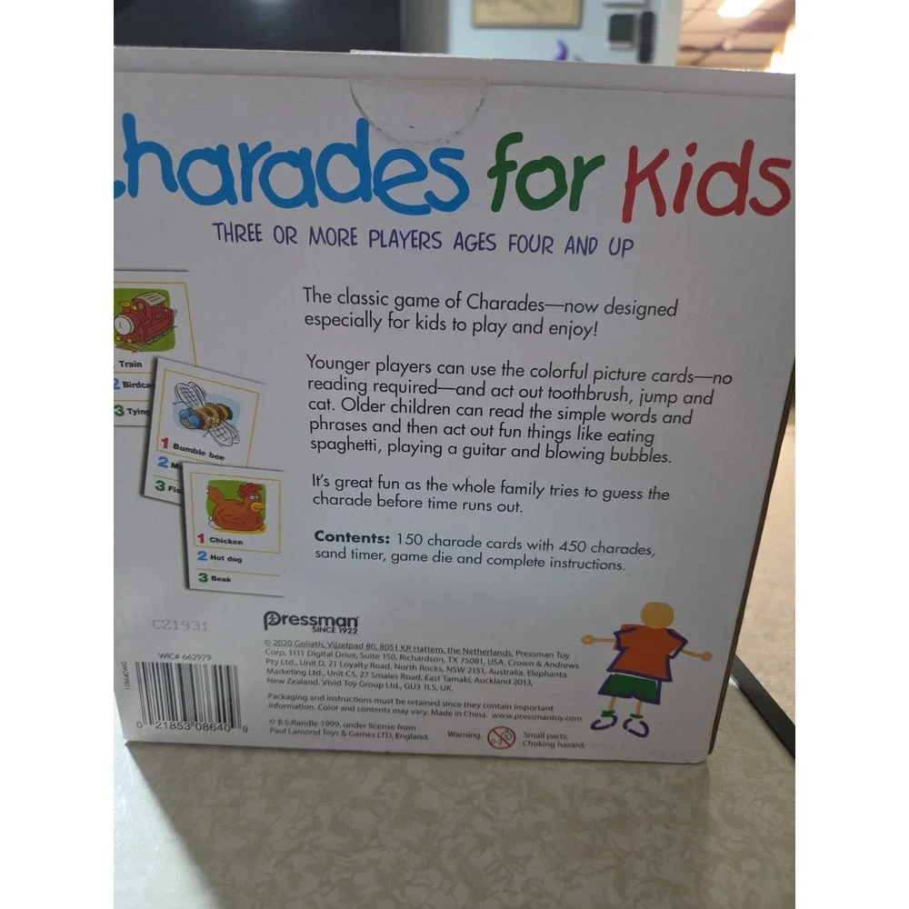 Charades Game for Kids 4+ Yrs With Colorful Pictures -